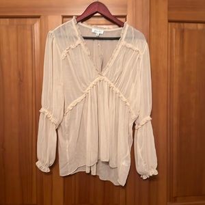 Ivory sheer grace and lace layering blouse